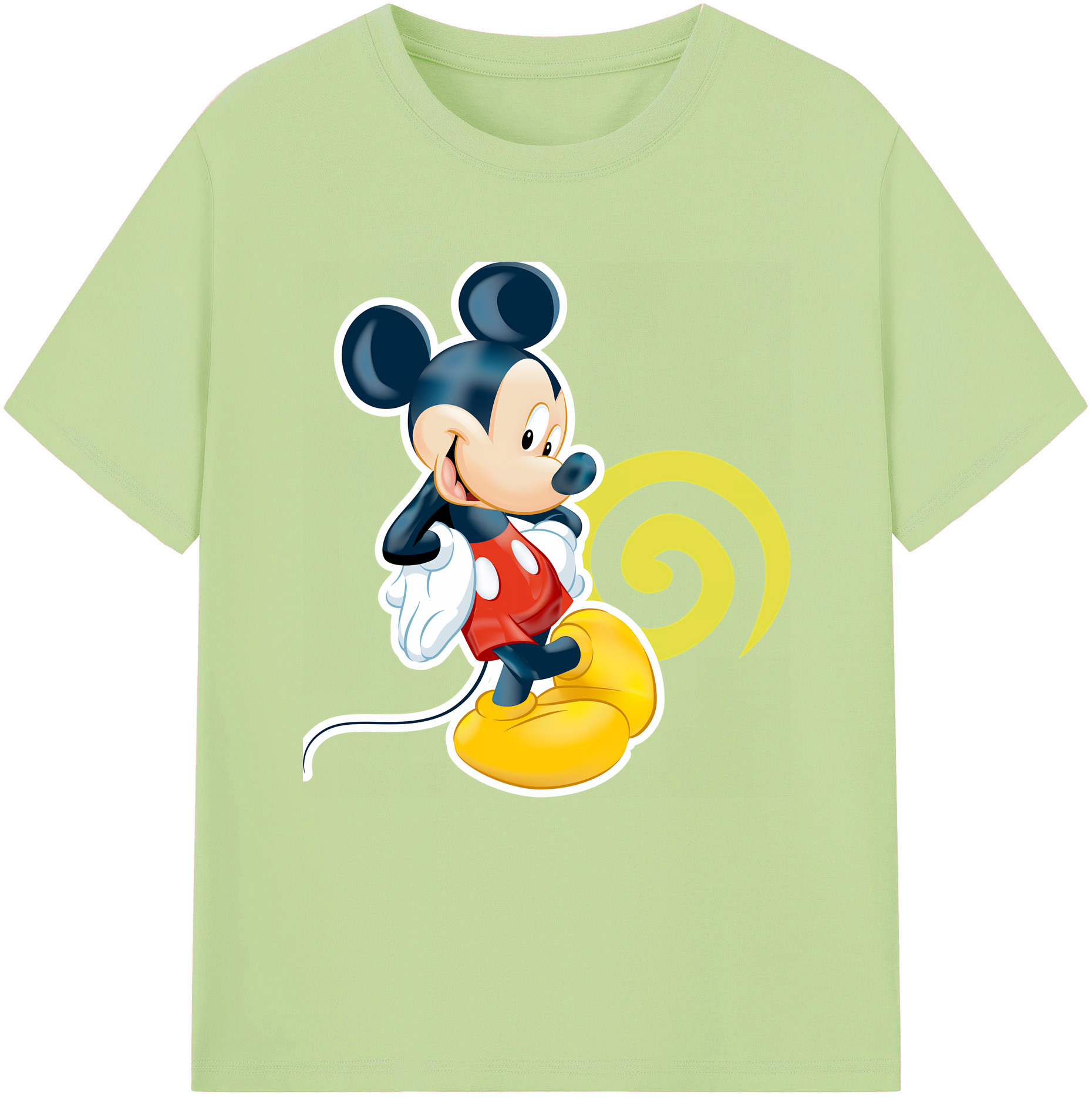 （画像用） ミッキーマウス Mickey Mouse 綿100％半袖Tシャツ（フロントプリント）